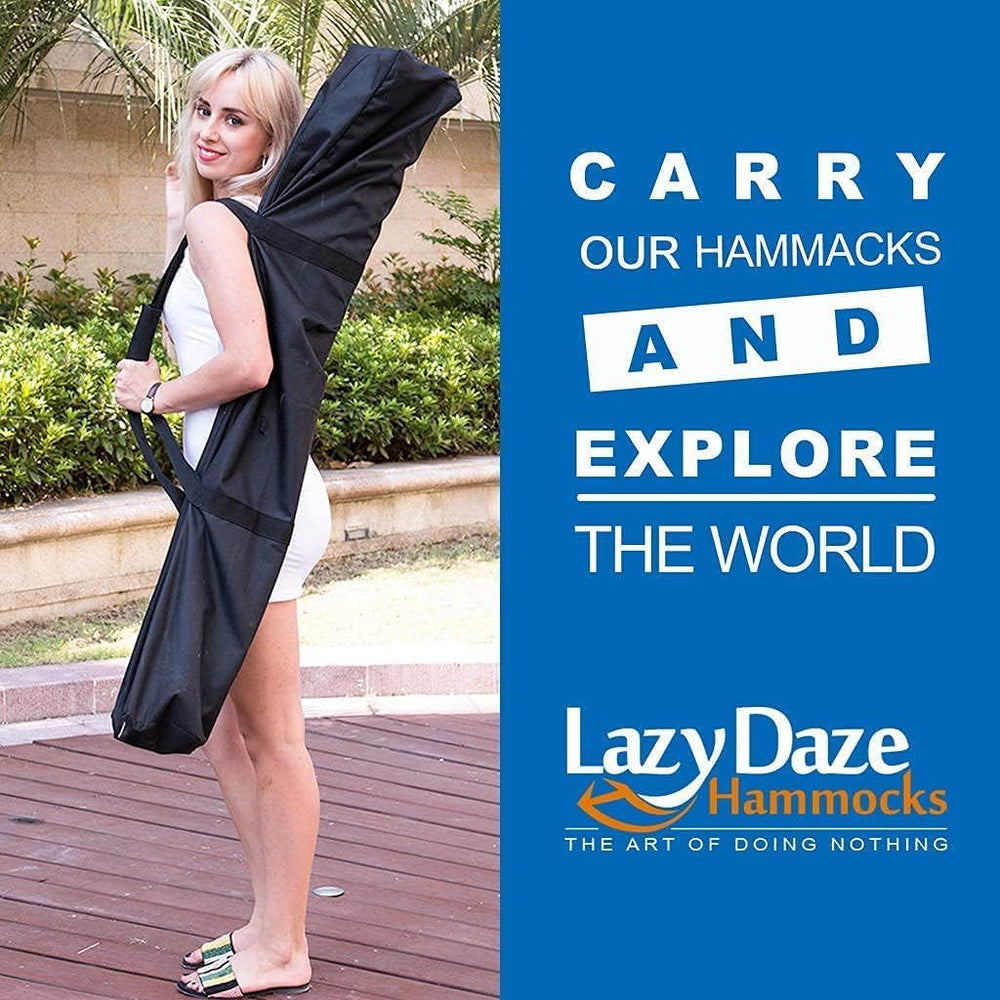 Lazy Daze Hammocks Double Hammock with 9FT Space Saving Steel Stand Includes ...