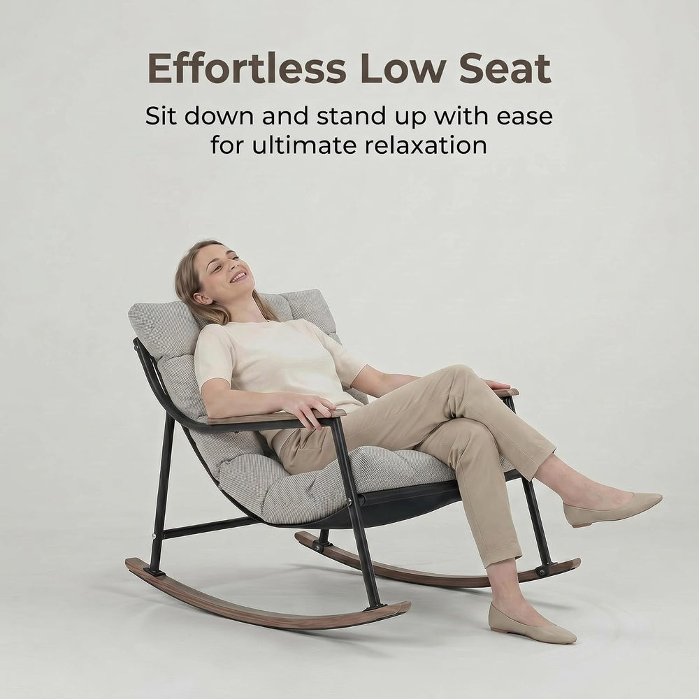 Papasan Rocking Chair with Armrest Set of 2 Outdoor Indoor