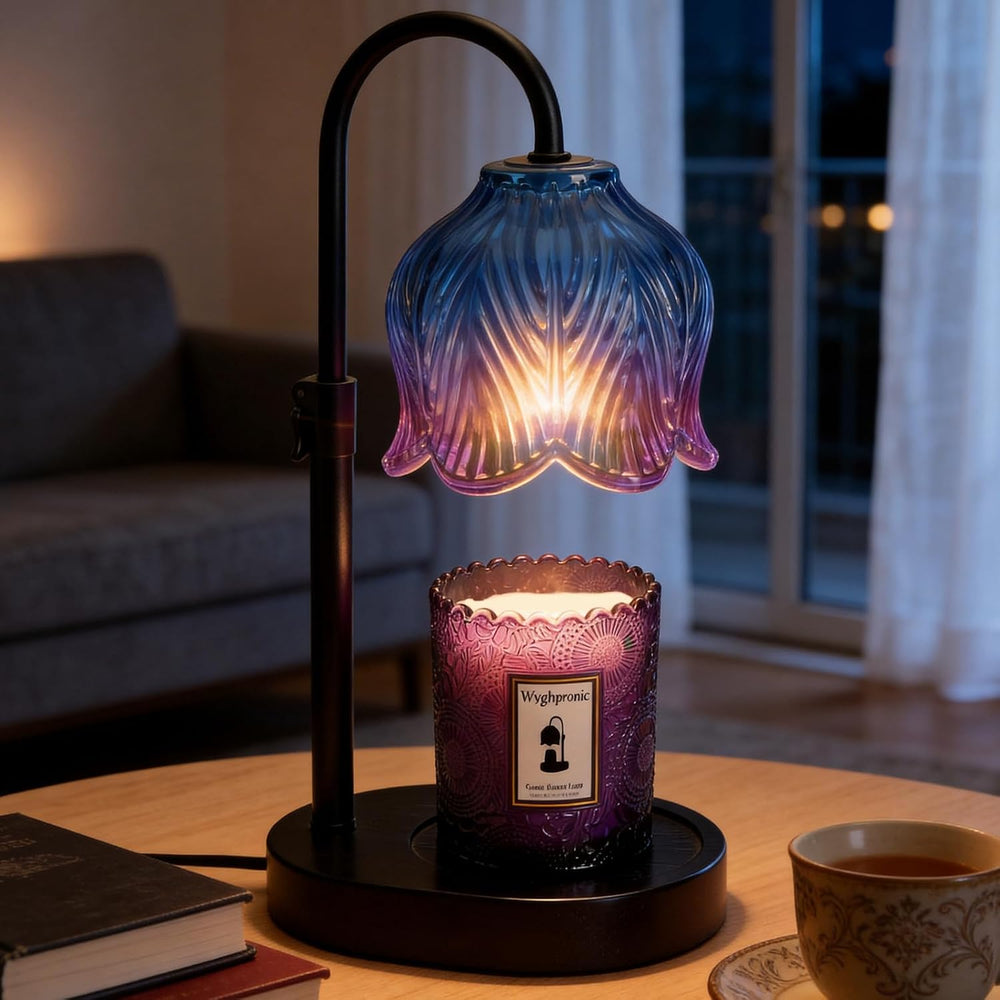 Flower Candle Warmer Lamp, Timer & 4-Level Dimmer, Adjustable Height | Fl...