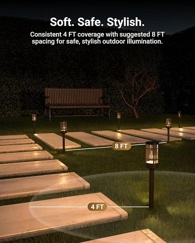 Sunco 6 Pack Low Voltage Garden Pathway Lights, LED Landscape Pathway Lightin...