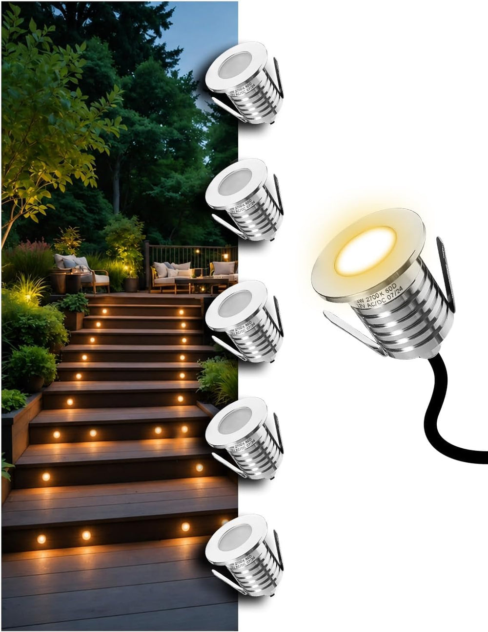 MALORY 3W Recessed Low Voltage Deck Light 6 Pack 2Inch