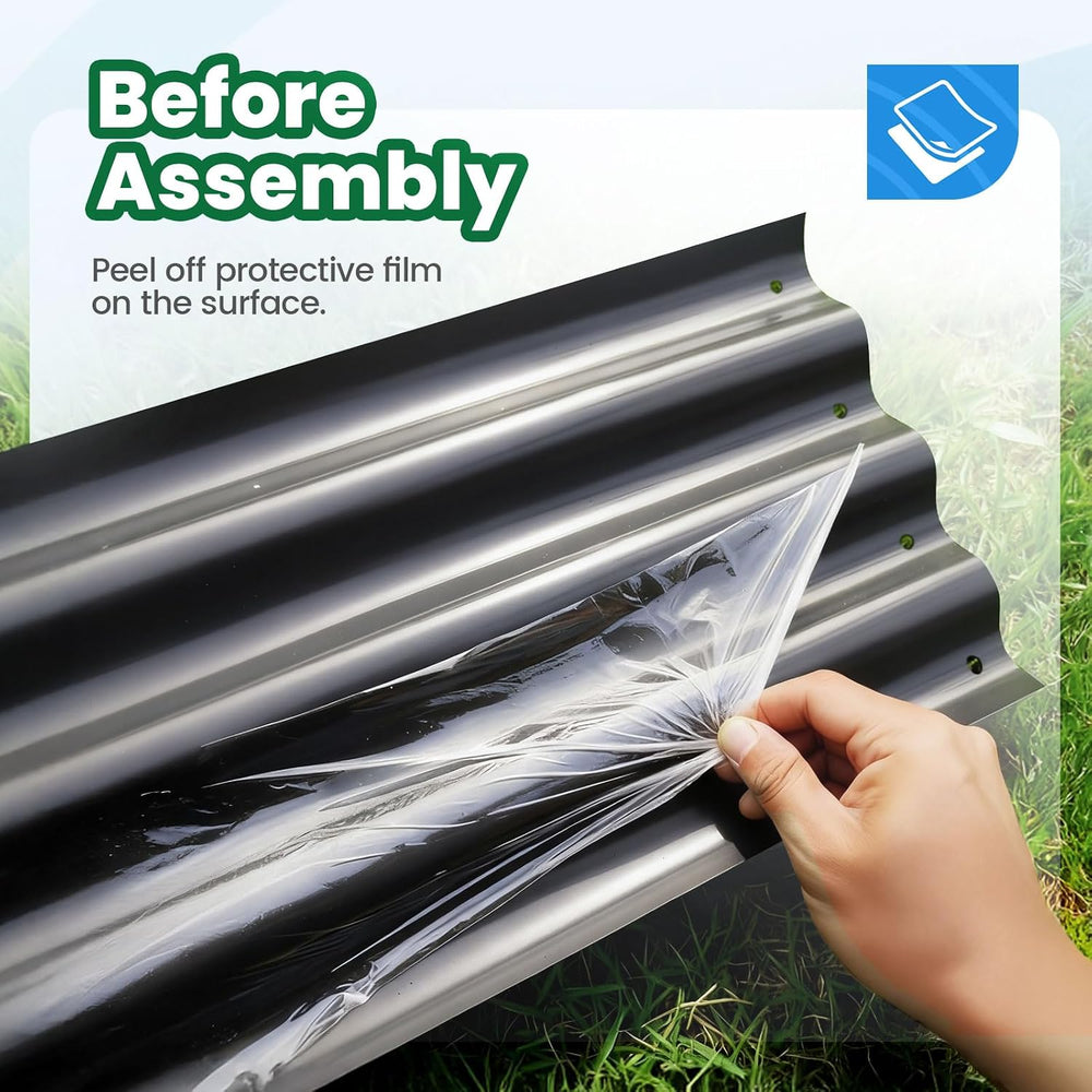 Quictent Galvanized Oval Raised Garden Bed Kit, 6x3x1 ft