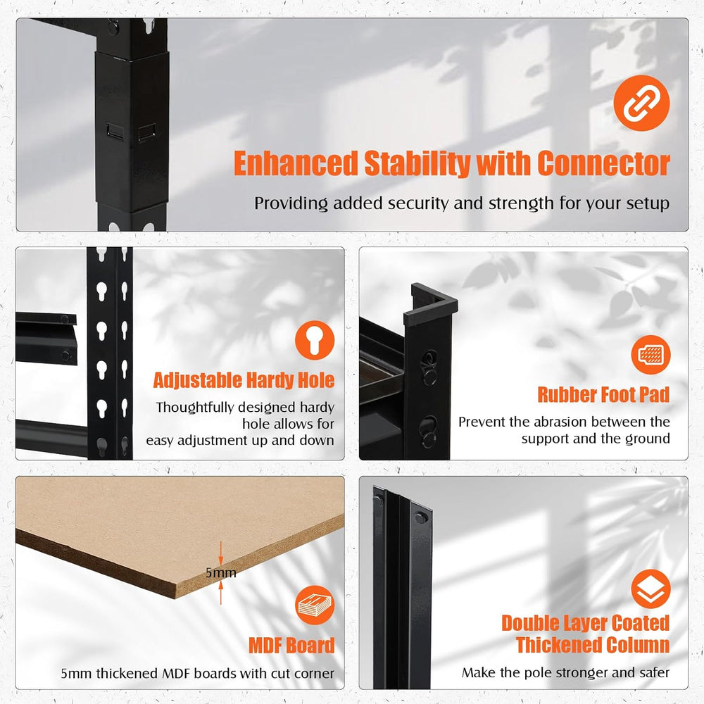 Heavy Duty Garage Shelving Units,5-Tier Adjustable Storage Shelves
