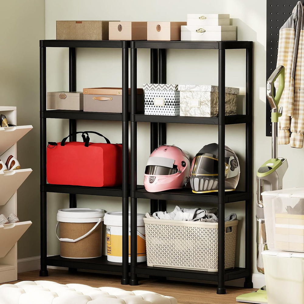 GIANTEX 4-Tier Heavy-Duty Plastic Storage Shelves (1,24" x 12.5" x ...