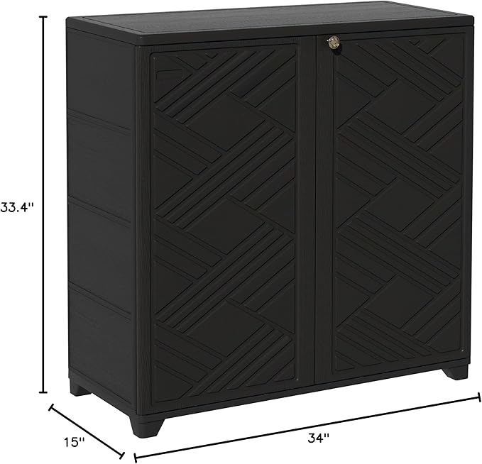 ADDOK Indoor Outdoor Plastic Storage Cabinet 34"x15"x34", Outd...