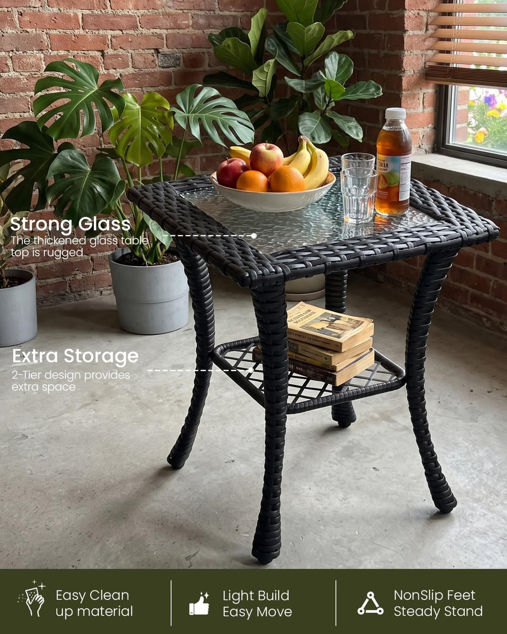 LayinSun 10 Pieces Outdoor Patio Furniture Set with Fire Pit Table