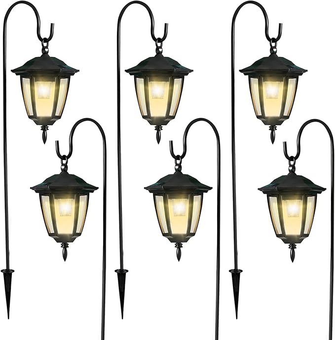 Dynaming 6 Pack Solar Hanging Lights Outdoor, Solar Powered Garden Decorative...