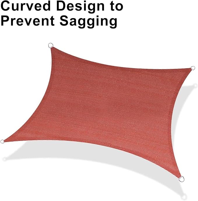 LOVE STORY Custom Size 4'x8' Terra Red Sun Shade Sail Rectangle UV Bl...