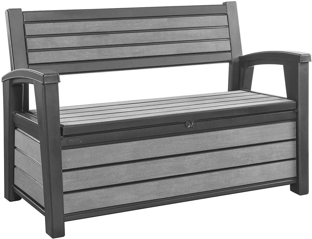 Keter Hudson 60 Gallon Capacity Plastic Resin Weather Resistant Outdoor Home ...