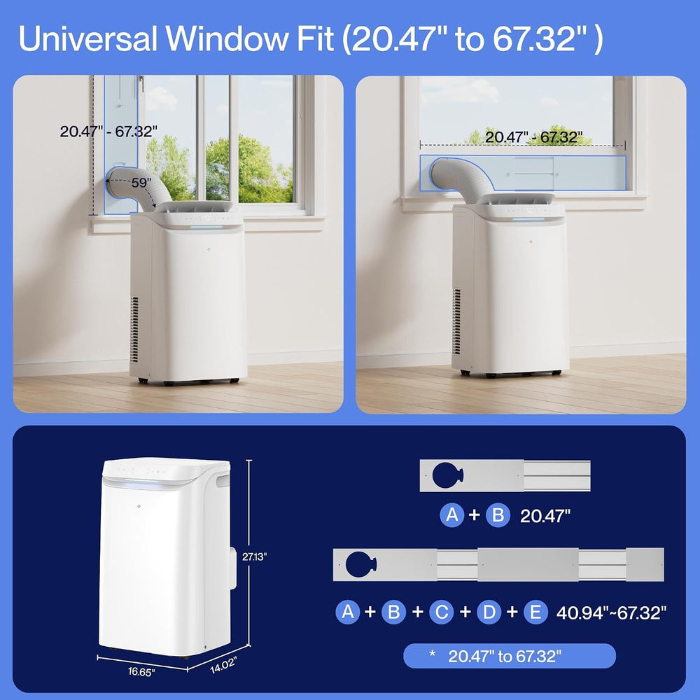 DELLA Sylro Series Smart Portable Air Conditioner, 14,000 BTU Drainage-Free E...