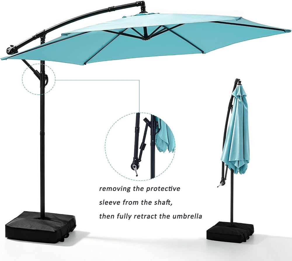 10FT Cantilever Offset Patio Outdoor Umbrella with Base Included