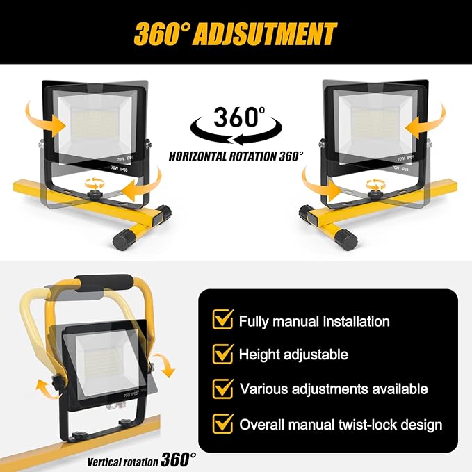 14000Lumen LED Work Lights with Stand - 2 Head Portable Work Light on Stand -...