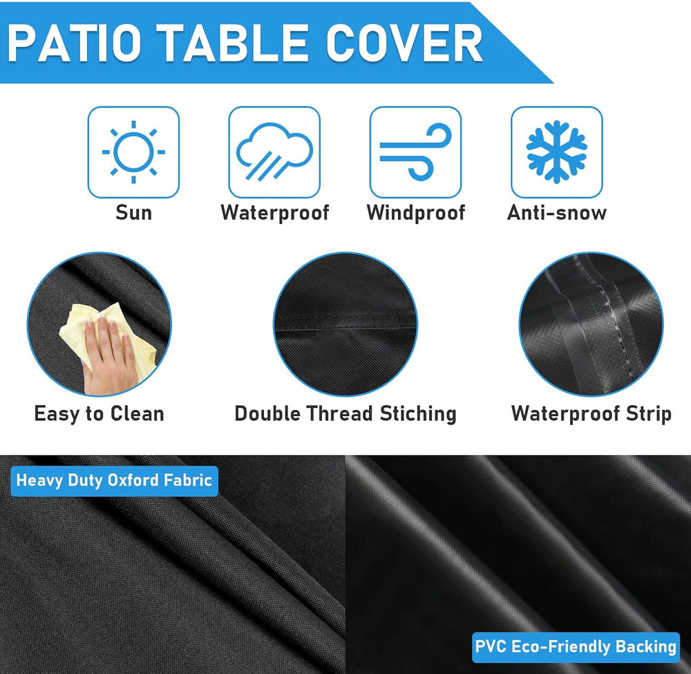 2 Pack Outdoor Ottoman Square Table Cover for 16 Inch Table