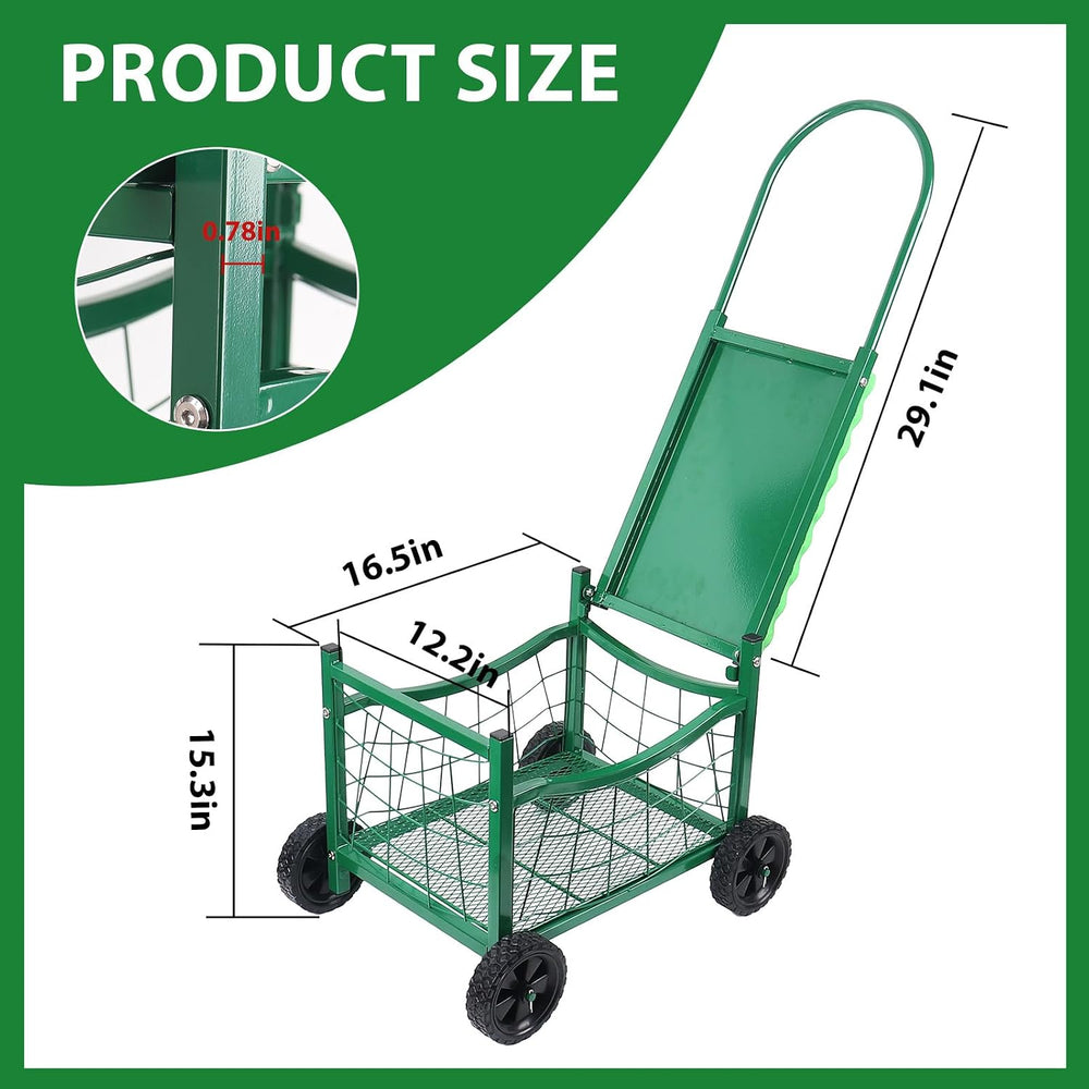 Garden Work Chair with Wheels, Heavy-Duty Gardening Cart with Seat - Garden S...
