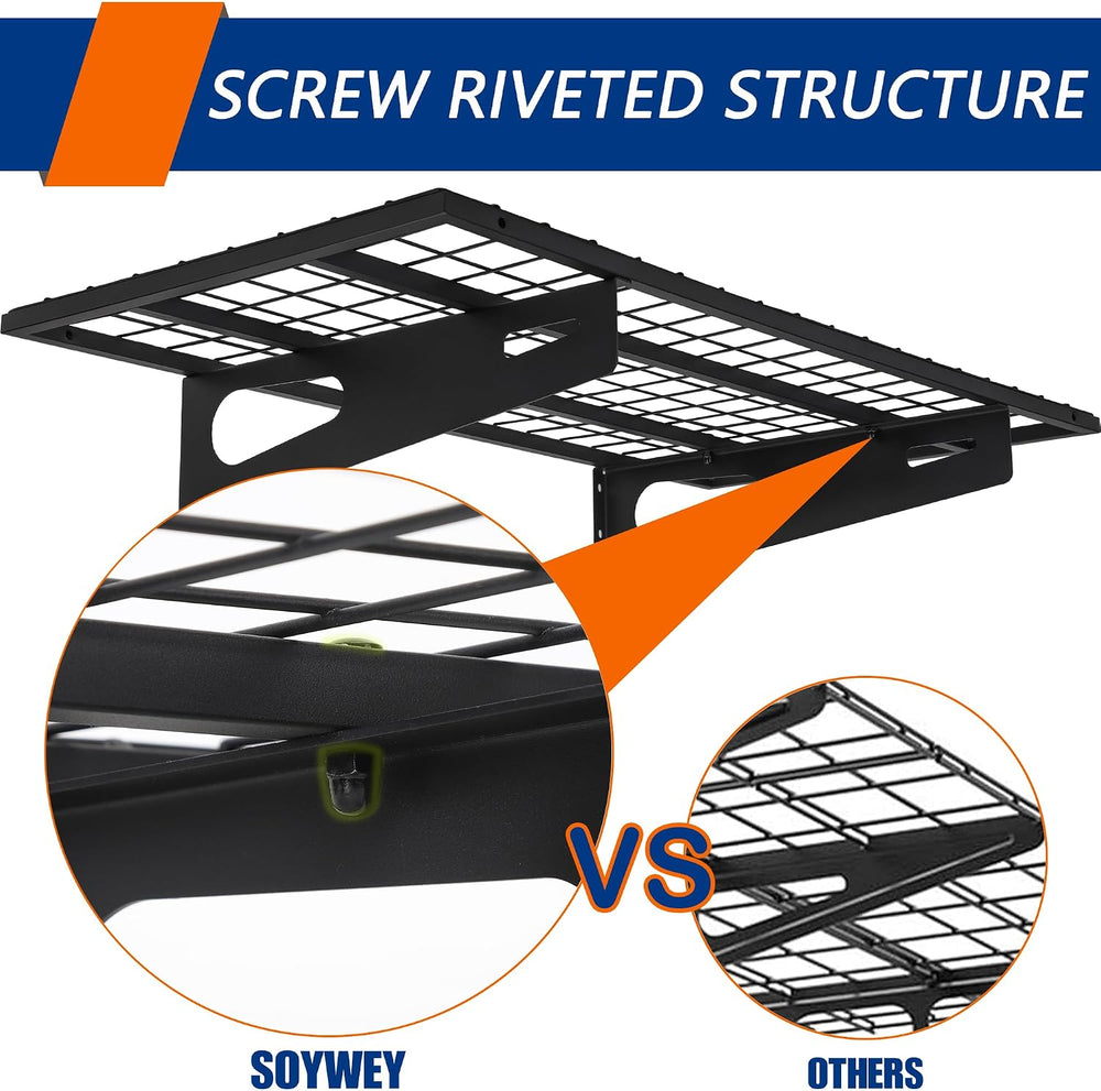 Soywey 2-Pack 1.5x3FT Garage Shelving 17.7-inch-by-35.8-inch Wall Shelf Garag...