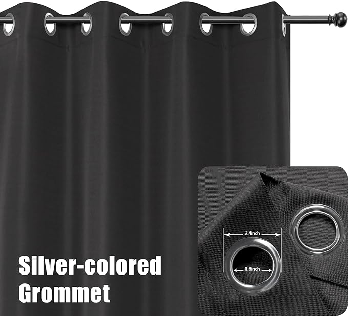 BONZER Waterproof Indoor/Outdoor Curtains for Patio Thick Privacy Grommet Cur...