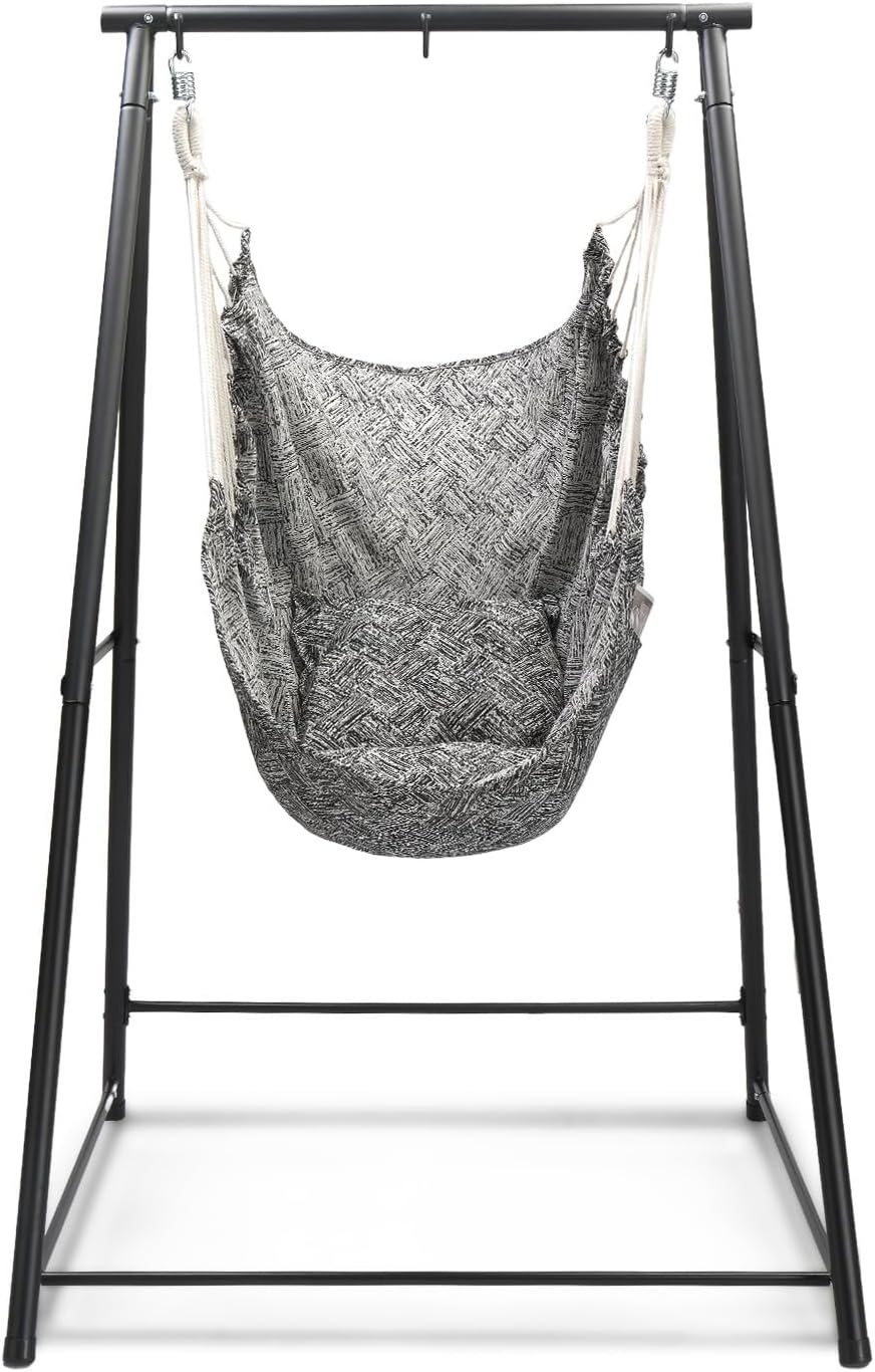 ONCLOUD Upgraded Hammock Chair with Stand for Outside, Heavy Duty Steel Hammo...