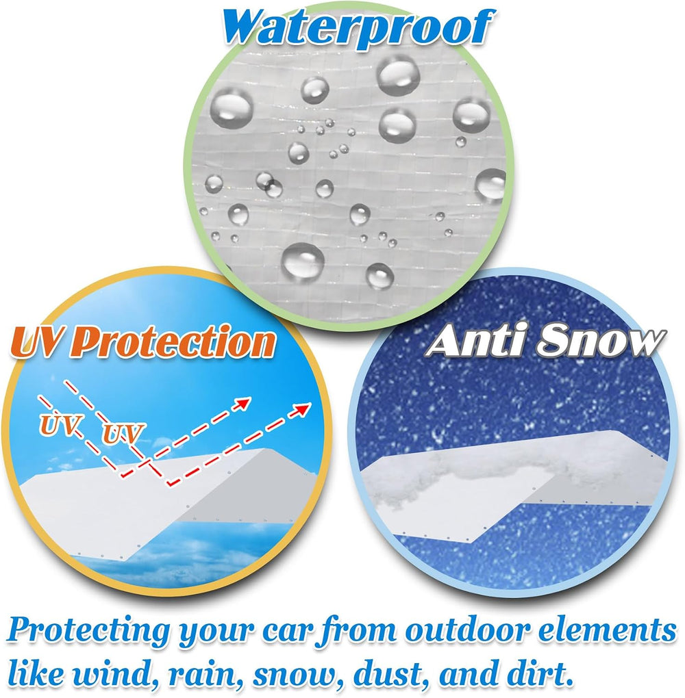 10 x 20 Ft Carport Replacement Canopy Cover Garage Top Tent Shelter Tarp with...