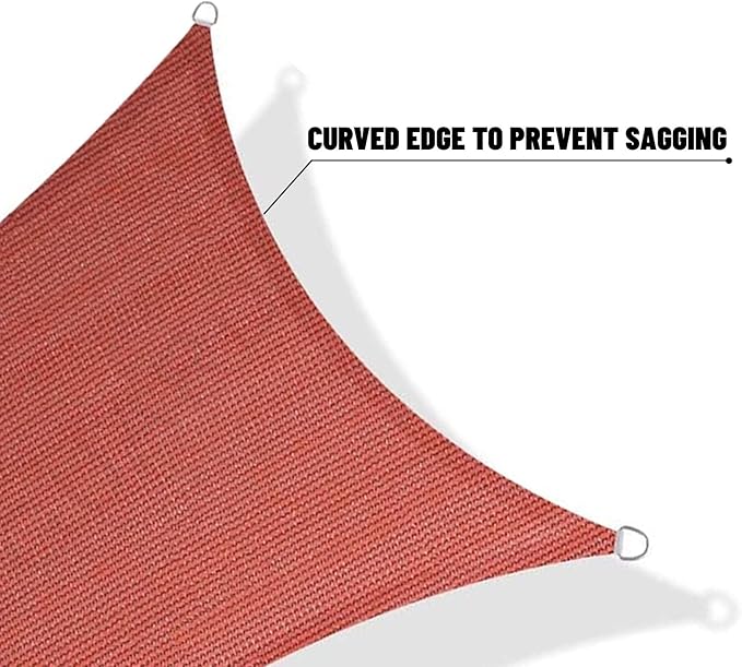 SUNNY GUARD Sun Shade Sail 16'x16'x22' Triangle Terra Red UV Bloc...