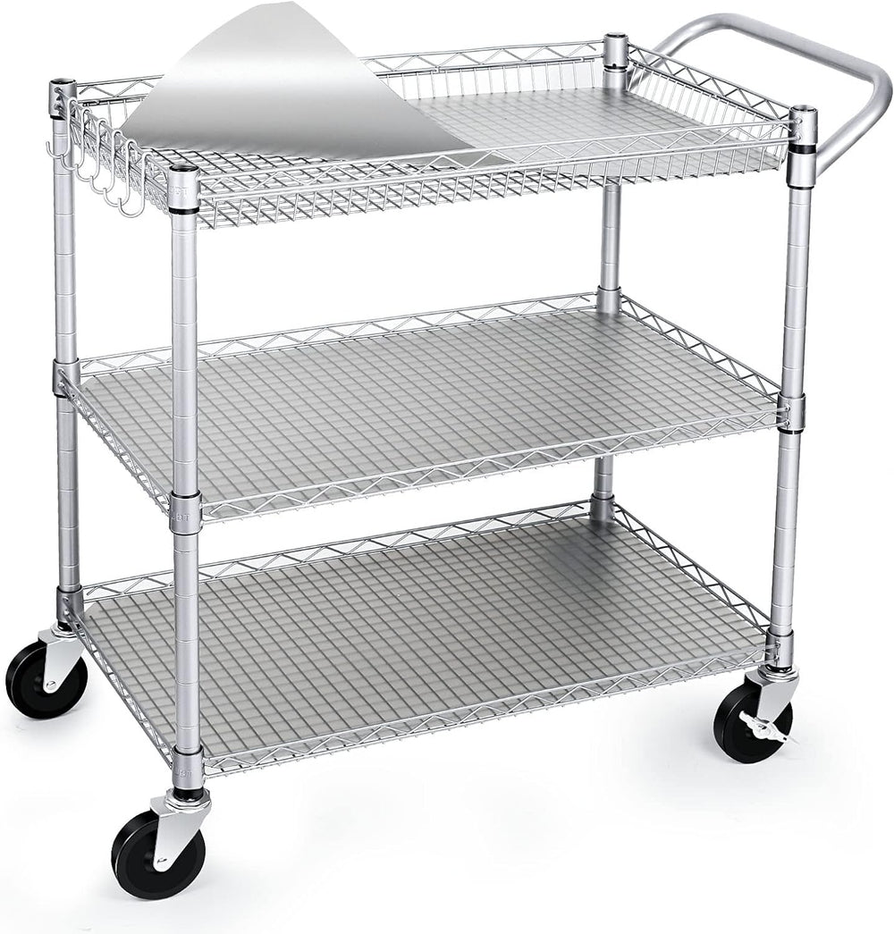 990Lbs Capacity Heavy Duty Rolling Utility Cart, NSF Rolling Carts with Wheel...