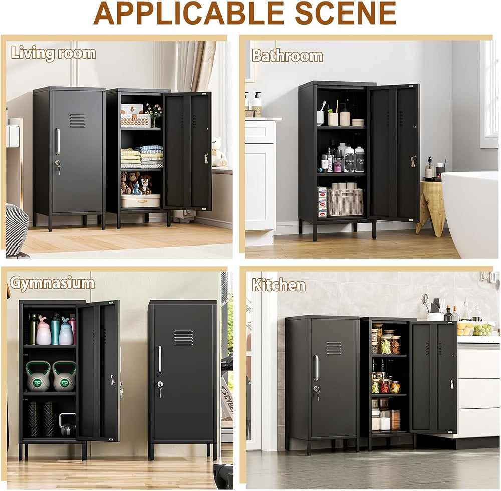 36" Metal Storage Lockers Cabinet for Employees with 1 Lockable Door and...