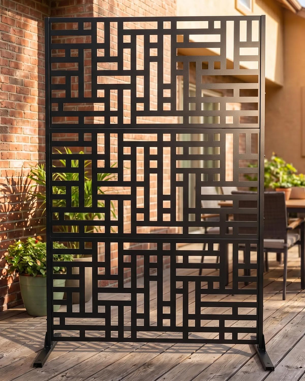 Outdoor Privacy Screen, 48" W x 75" H, Metal Privacy Divider Panels