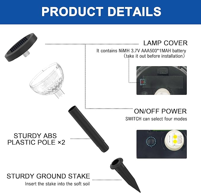 4 Pack Solar Flood Light, Security Lights,Pathway Lights with 2CCT(Warm and C...
