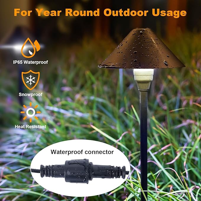 Low Voltage Pathway Lights with Timer, 4H/6H/8H Auto On/Off Low Voltage Lands...