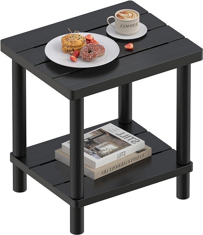 Outdoor Side Table, 2-Tier Small Outdoor Table for Patio, Adirondack Side Tab...
