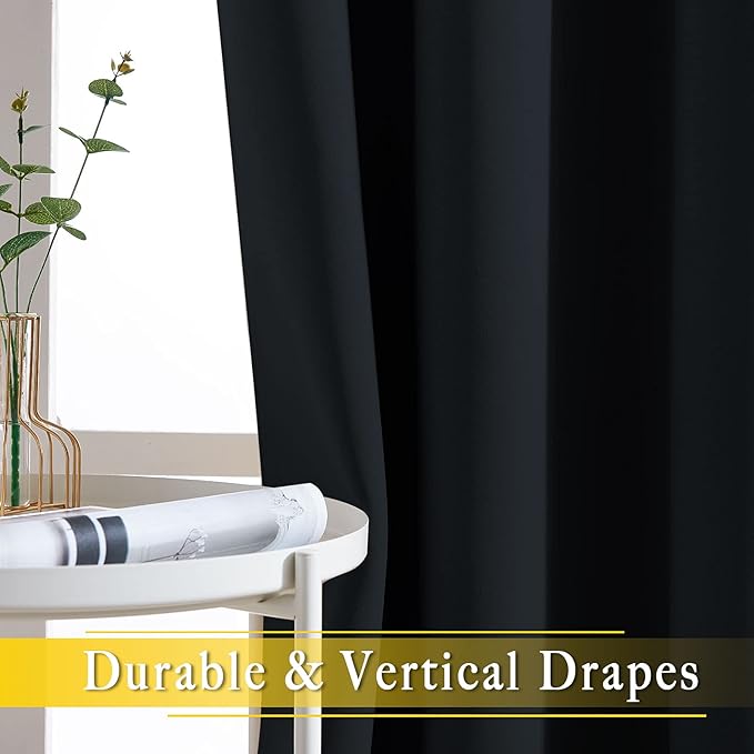 NICETOWN Black Out 144 inch Curtain for Sliding Glass Door, Grommet Thermal I...