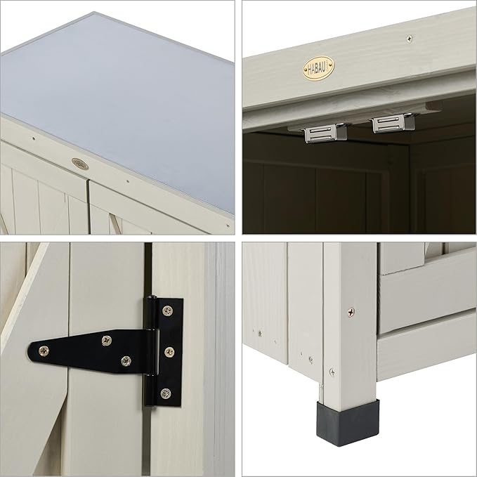 HABAU Outdoor Storage Cabinets Weatherproof for Patio, Garden Work Bench with...
