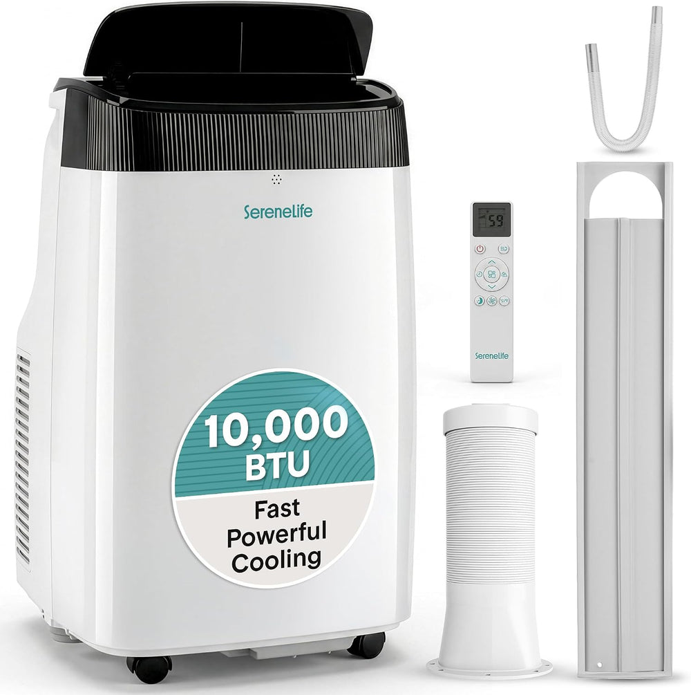 SereneLife Small Air Conditioner Portable 10,000 BTU with Built-in Dehumidifi...