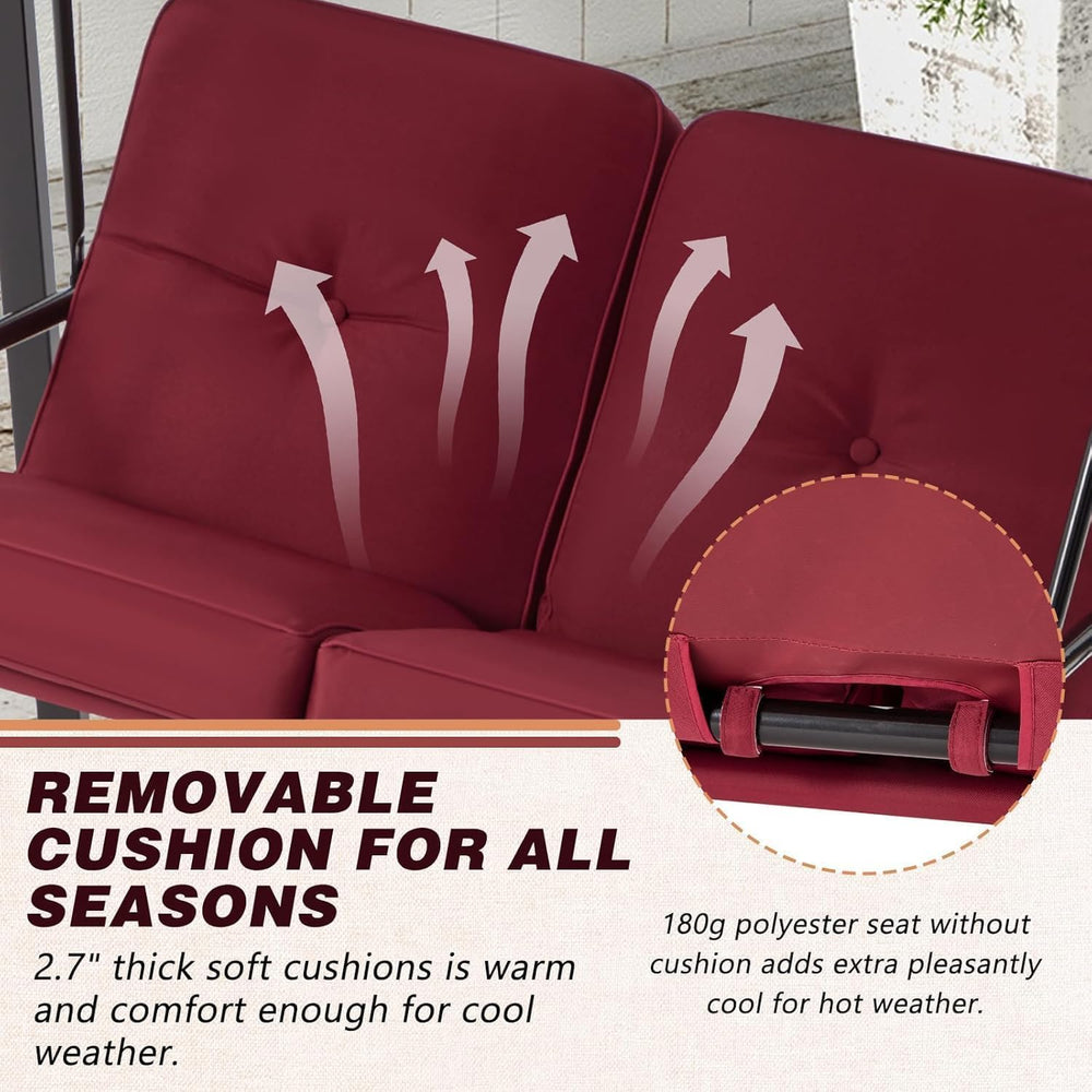 AECOJOY 2-Seat Outdoor Patio Swing Chair with Adjustable Canopy, Porch Swings...