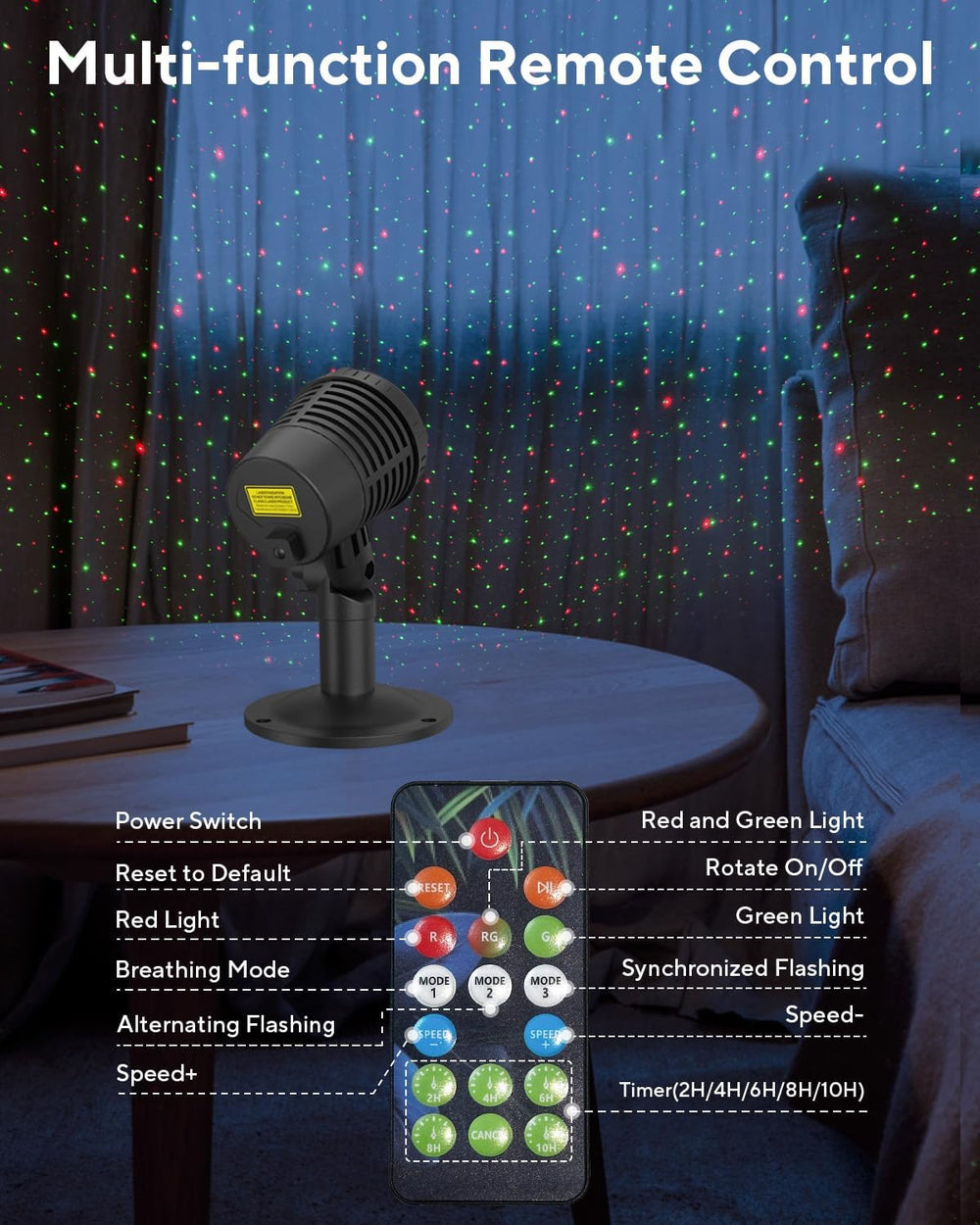 Neroupe Christmas Projector Lights Outdoor Waterproof with Remote Control, Ou...