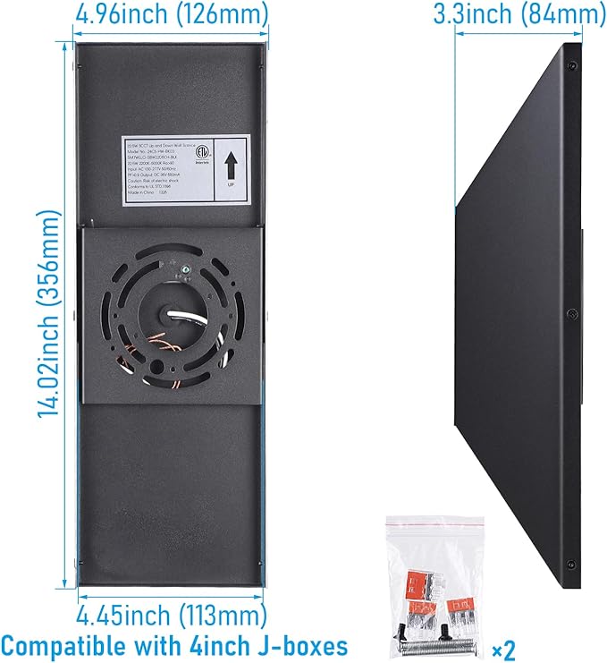 LEONLITE 5CCT Dimmable LED Up Down Wall Light, 100-277V, CRI 90+, IP65 Waterp...