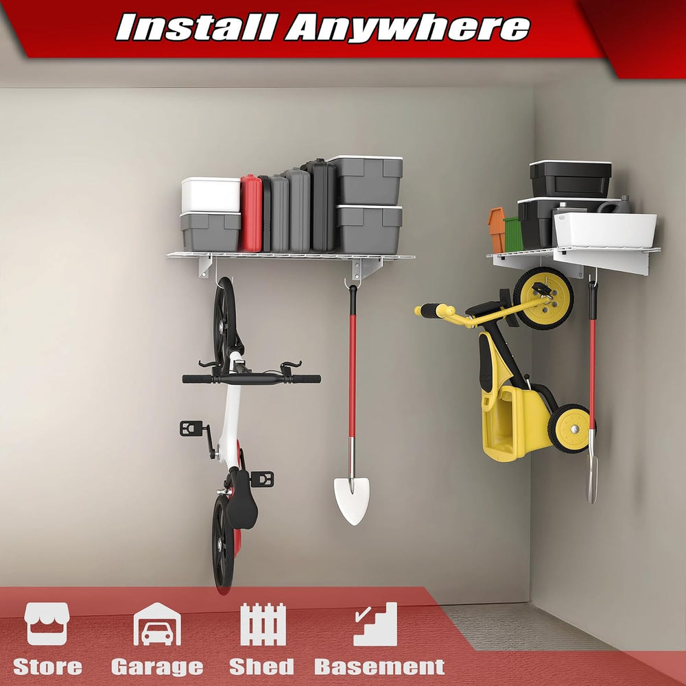 WALMANN 2-Pack Garage Wall Shelves, 45x15 in Wall Mounted Storage Shelf