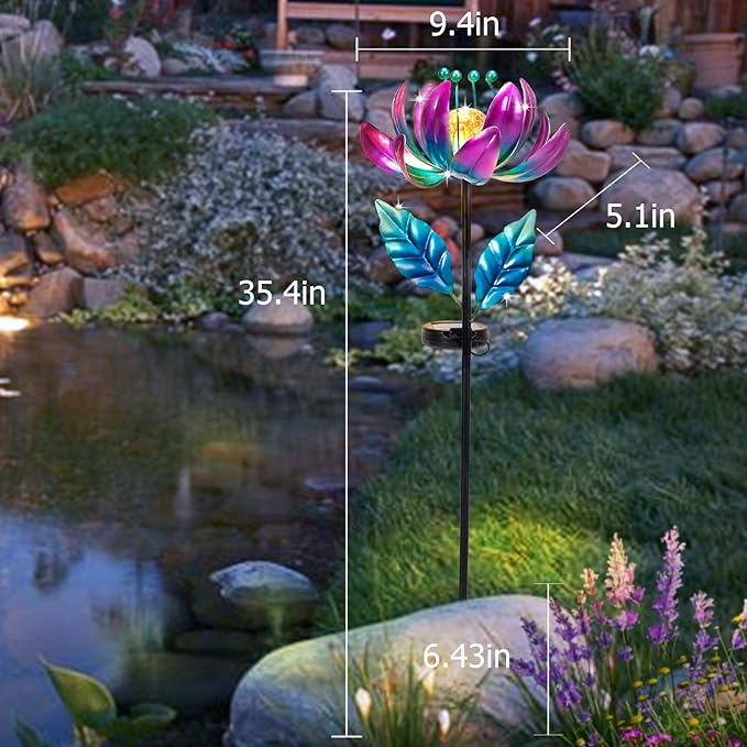 Outdoor Garden Decor Solar Spinners Lights - Metal Wind Spinner Solar Lights ...