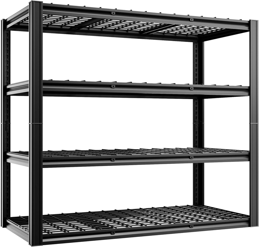 4-Tier Garage Shelving Heavy Duty 2800LBS Garage Storage Rack 60" W Base...