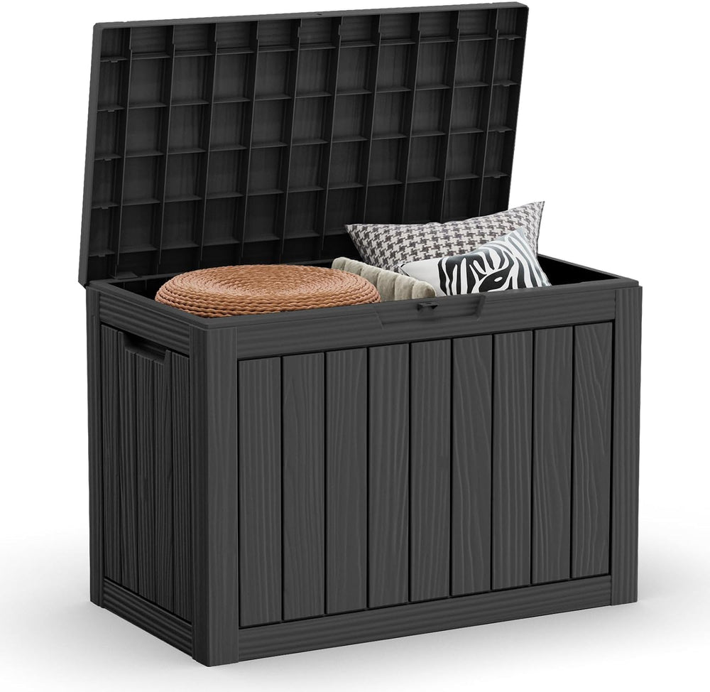 Outdoor Storage Box 45GAL Waterproof Resin Deck Box,UV-Resistant Lockable Pac...