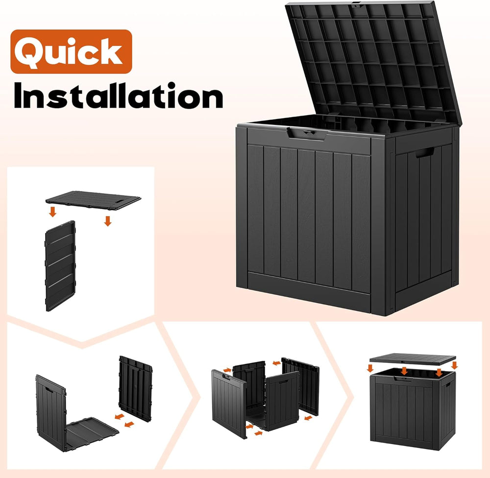 Outdoor Storage Box, Resin Deck Boxes Indoor and outdoor, Waterproof Storage ...