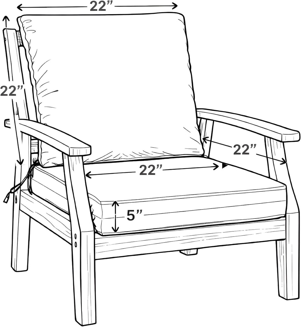 Melissa Luxury Outdoor Patio Deep Seat Chair Bottom & Back Cushions Set