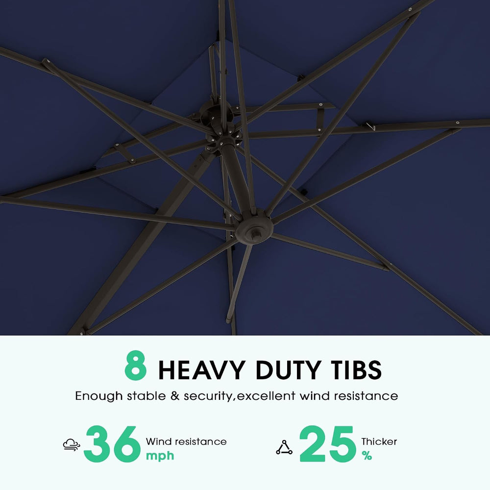 JEAREY 11x11 ft 2-Tier Cantilever Patio Umbrella, Outdoor Offset Umbrella
