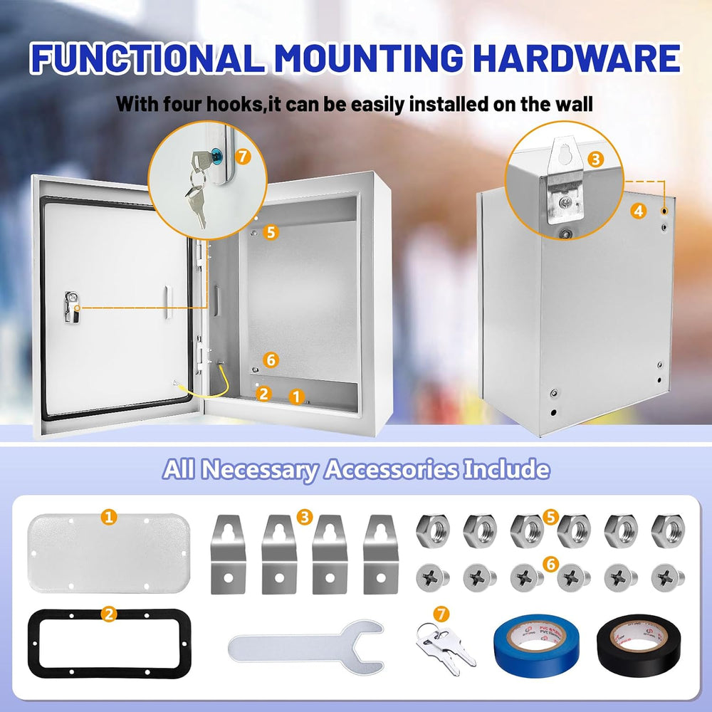 Outdoor Electrical Box 16x12x6 NEMA 4X IP66 Waterproof Junction Box