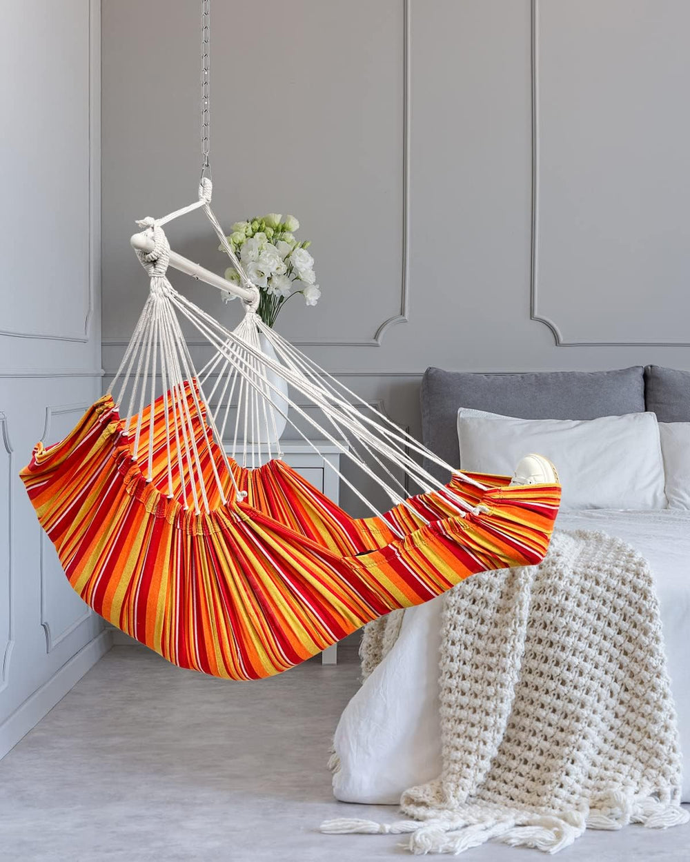 Miztli Hammock Chair Hanging Chair Swing for Bedroom with Foot Rest, Max 500 ...