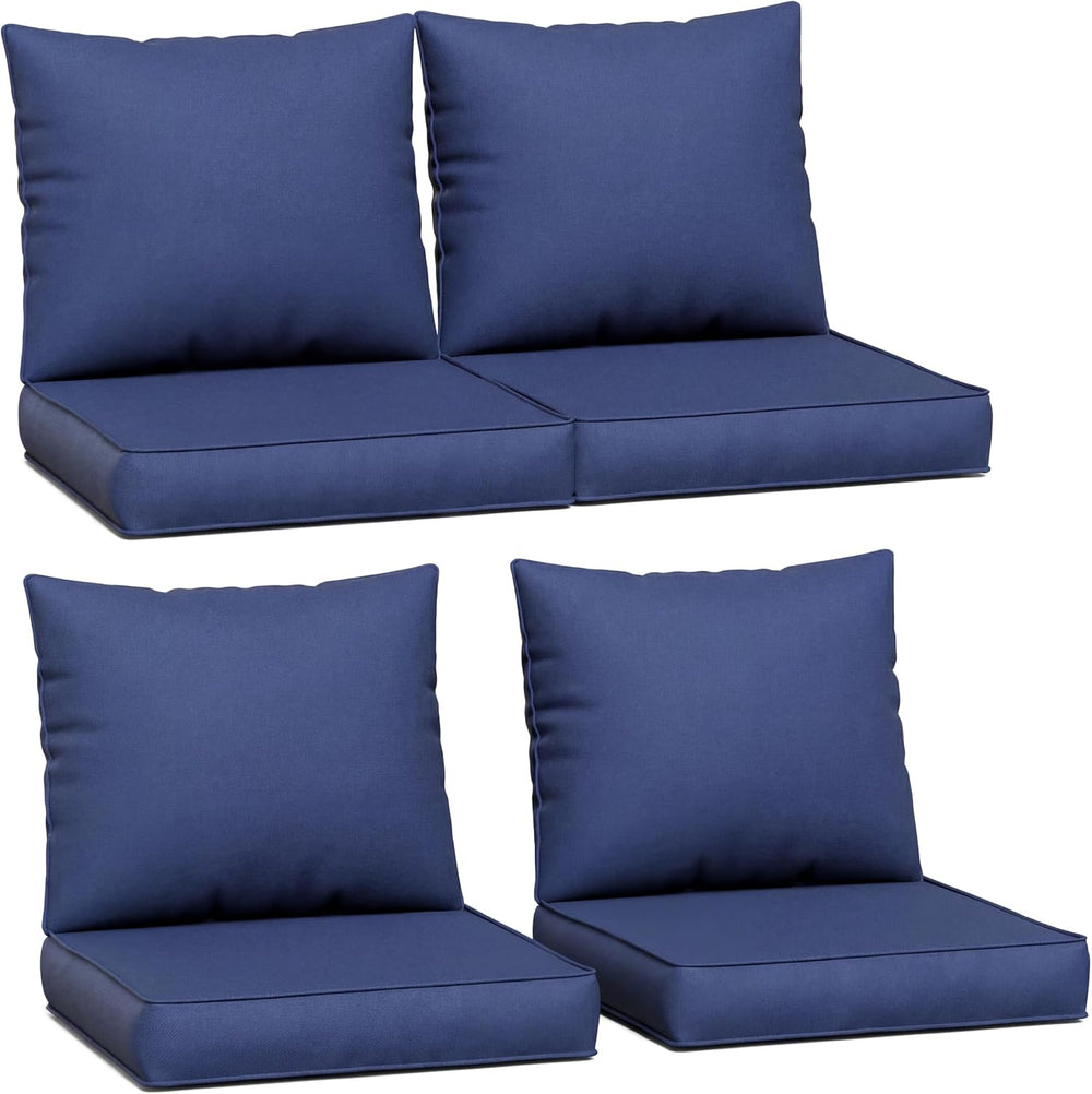 Amopatio Outdoor Chair Cushions, Navy, 23"×20"×4", Set of 4