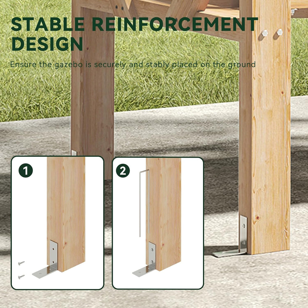Aoxun Cedar Wood Pergola Porch Swing with 3-Seat Hanging Bench, Natural