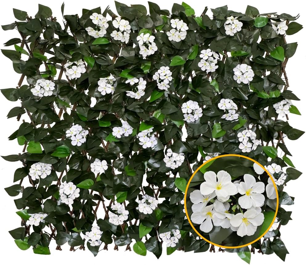 Expandable Fence Privacy Screen for Balcony Patio Outdoor,Decorative Faux Ivy...