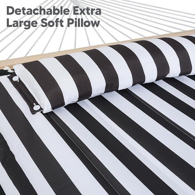 SUNCREAT Two Person Hammock with 12ft Stand Included, Max 475lbs Capacity, He...