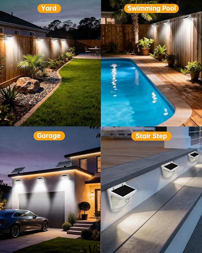 Aootek New Solar Motion Sensor Lights 120 LEDs with Lights Reflector,270° Wid...
