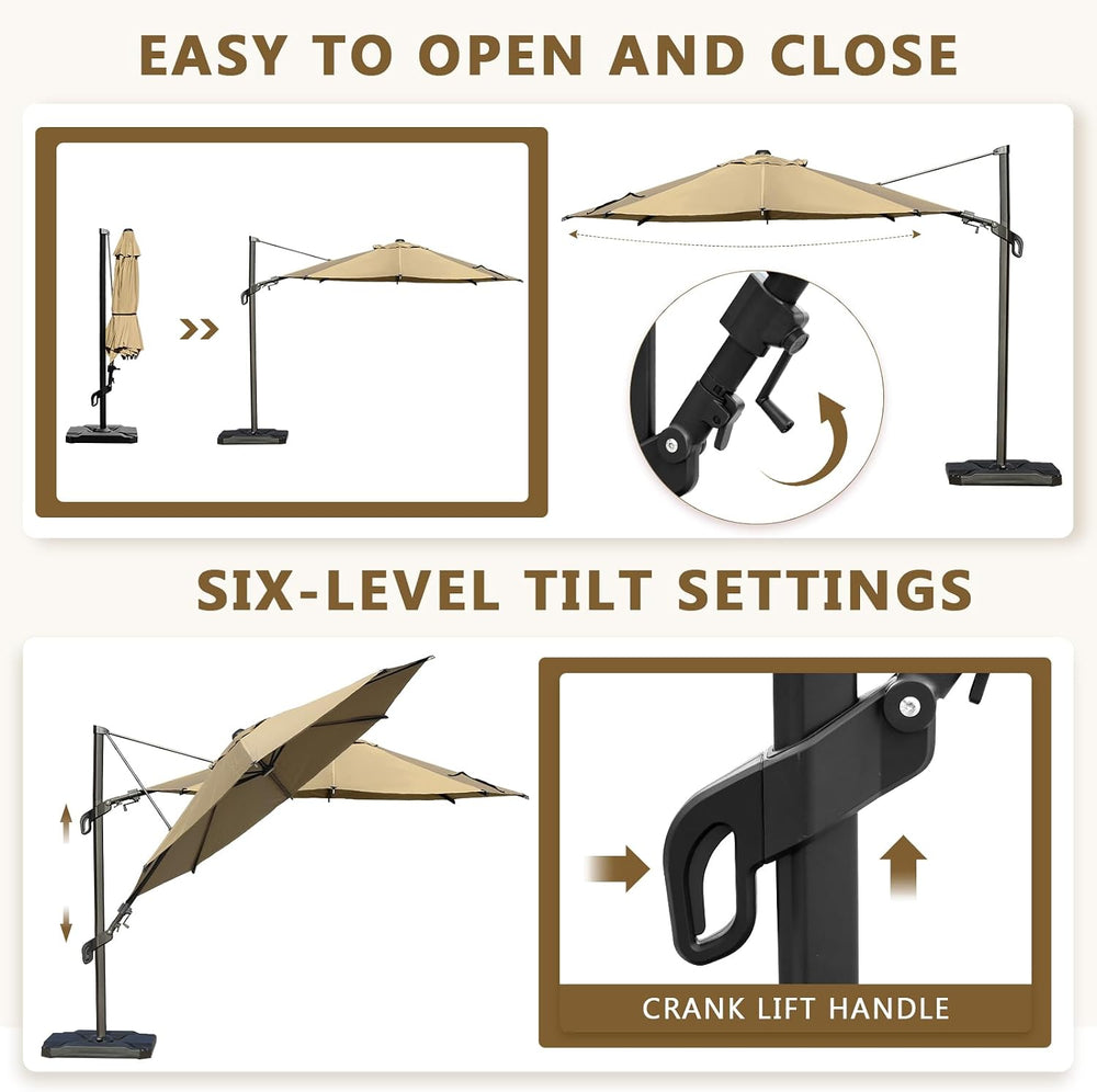 Abba Patio 10FT Vienna Offset Patio Umbrella Outdoor Cantilever Umbrella with...